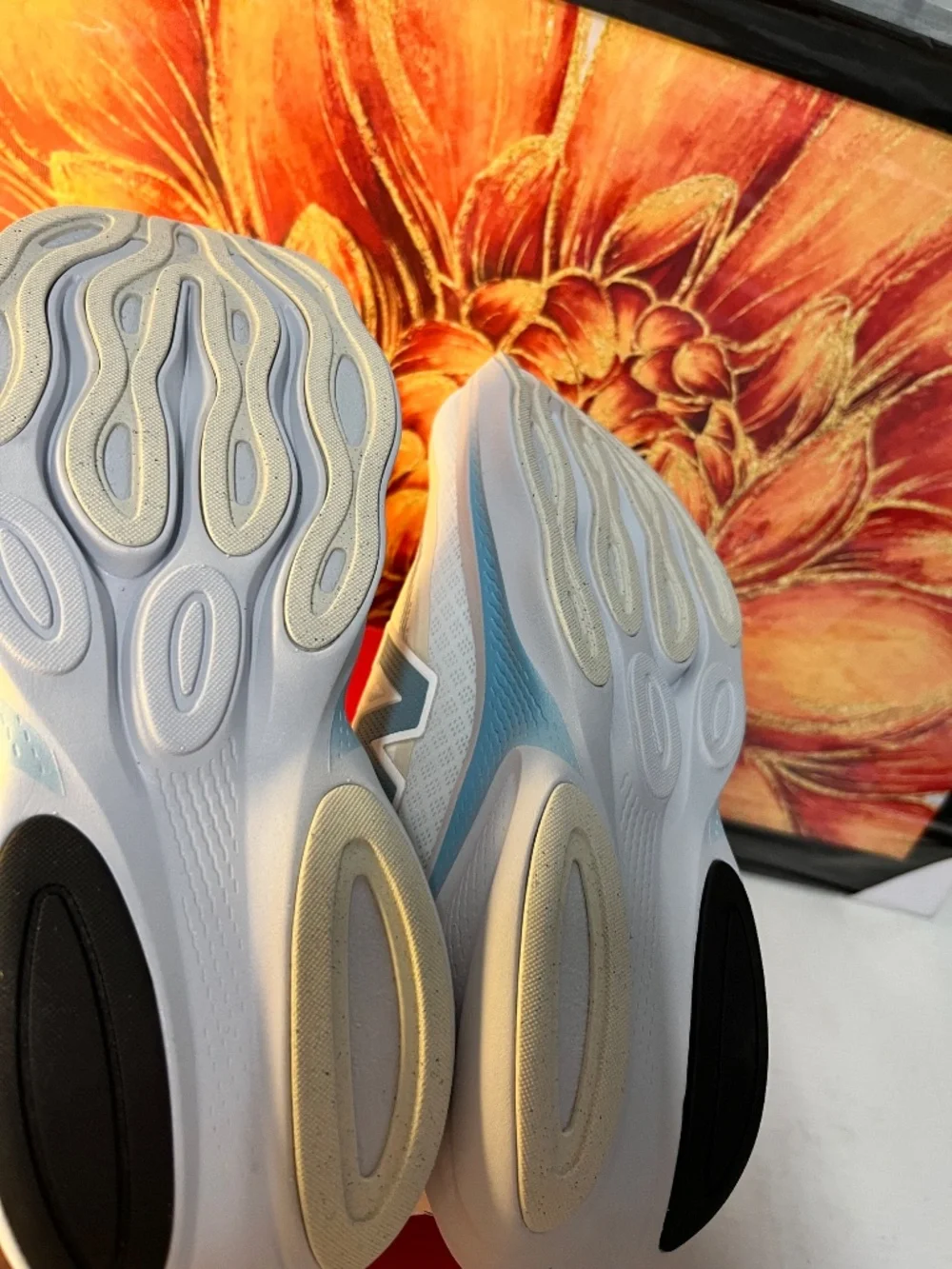 New Balance Ellipse Beige & Blue Foam Trainers